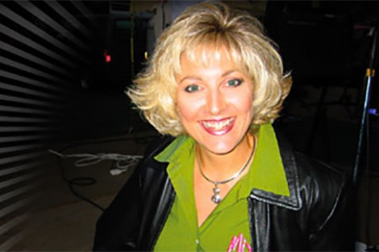 Portrait of T V anchor Liz Bonis