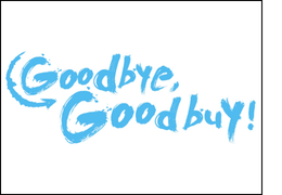 Blue paint smears over a white background creating the letter "G" and an arrow.