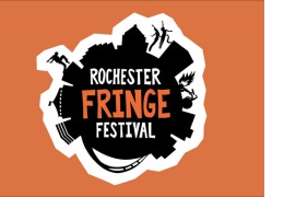 Rochester Fringe Festival logo on an orange background