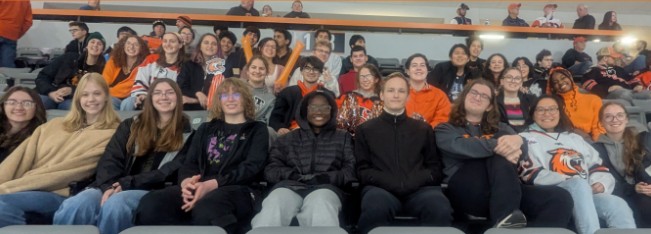Honors Students at Hockey Game