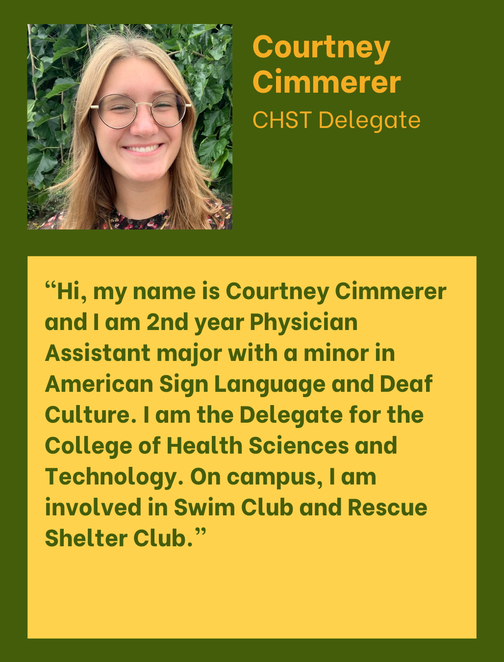 Courtney Cimmerer CHST Delegate