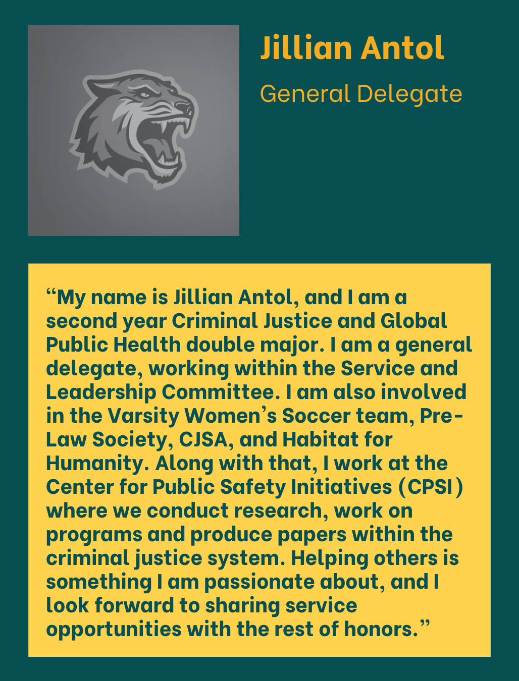 Jillian Antol General delegate bio