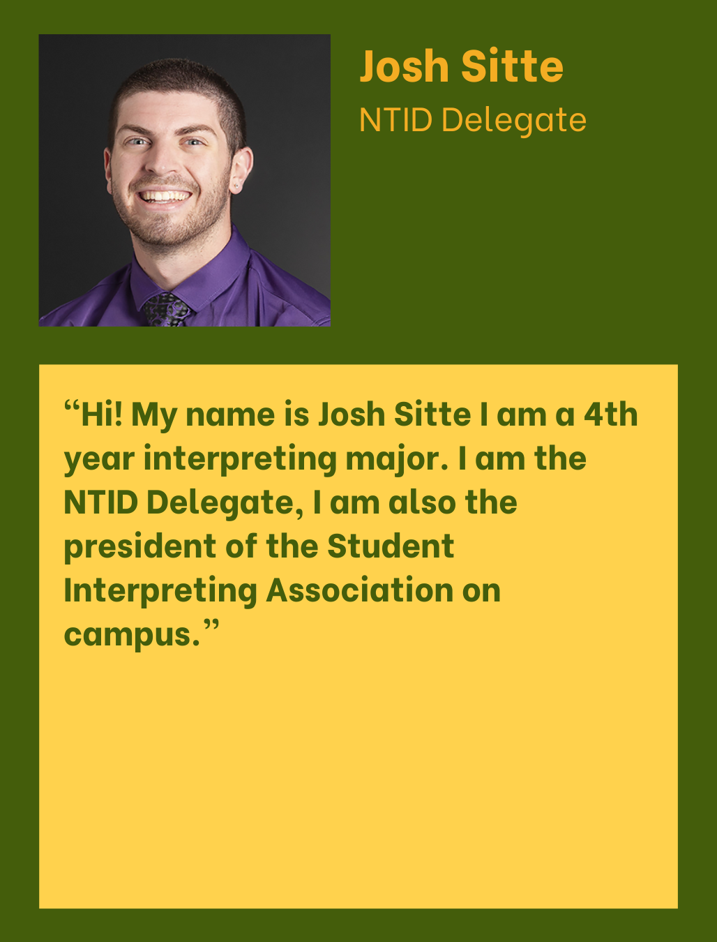 Josh Sitte NTID Delegate