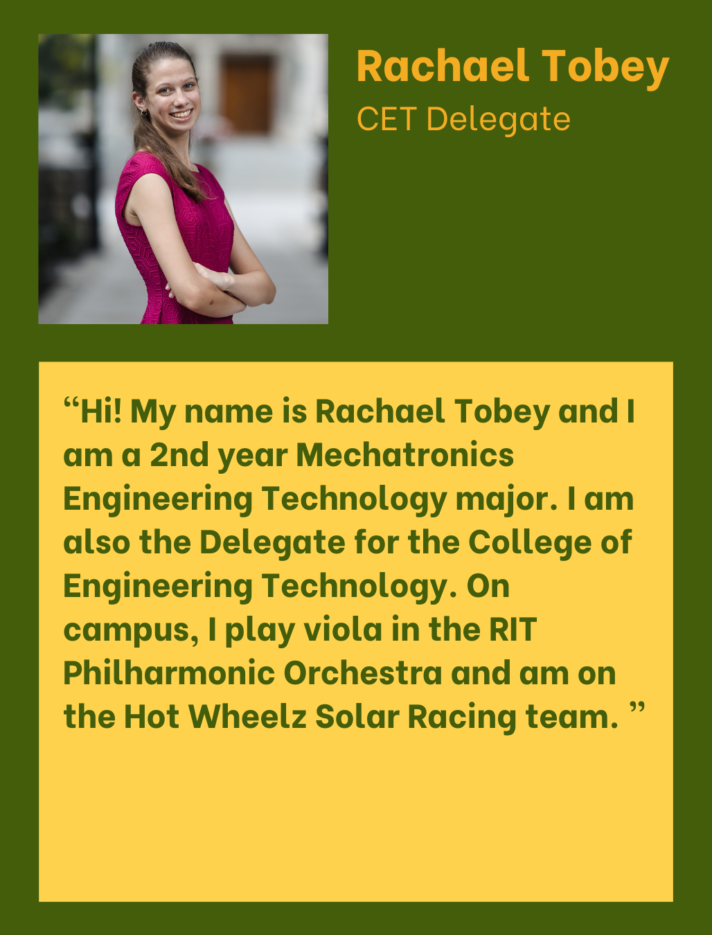 Rachael Tobey CET Delegate