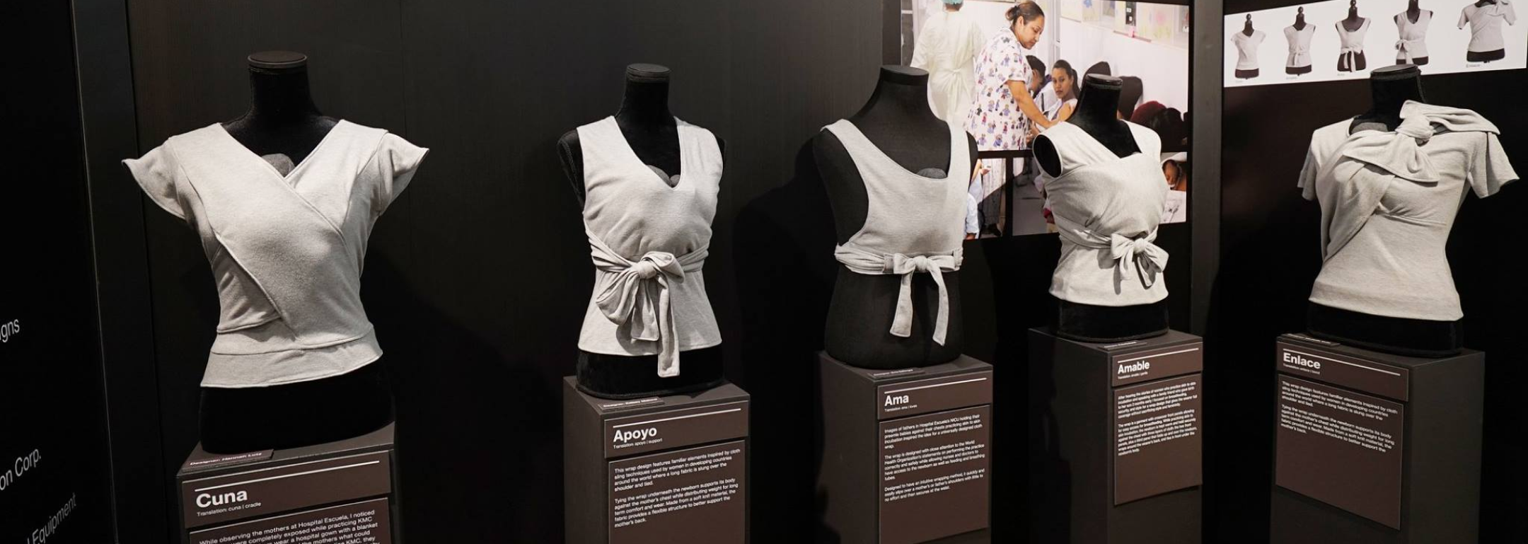 Clothing Designs of the skin to skin wraps on manikins