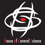 House of General Science logo that is H G S in white with "House of General Science" written at the bottom