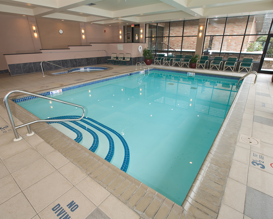 an in ground, indoor pool