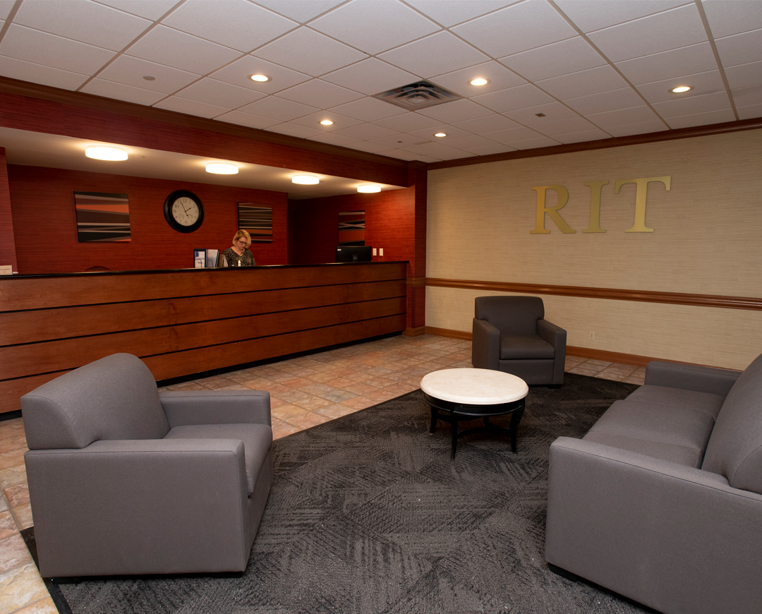 interior lobby with two chairs
