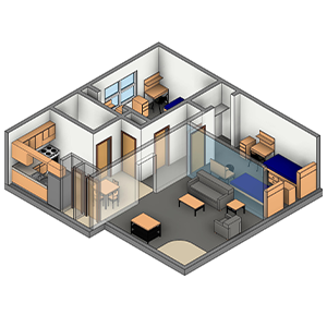 3D rendering of apartment