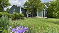 exterior of University Commons, two floors of a green building