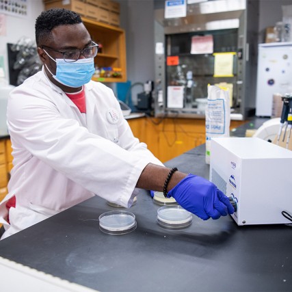 reseacher testing air ionization systems.
