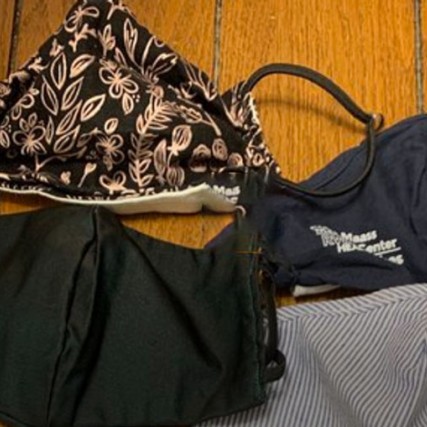 four cloth face masks.