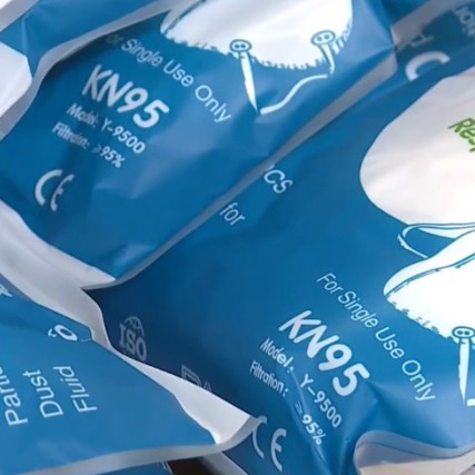 bags of KN95 face masks.