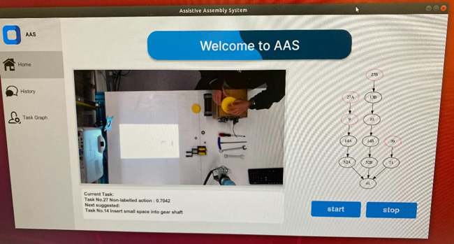 Screenshot of the Assistive Assembly System app.