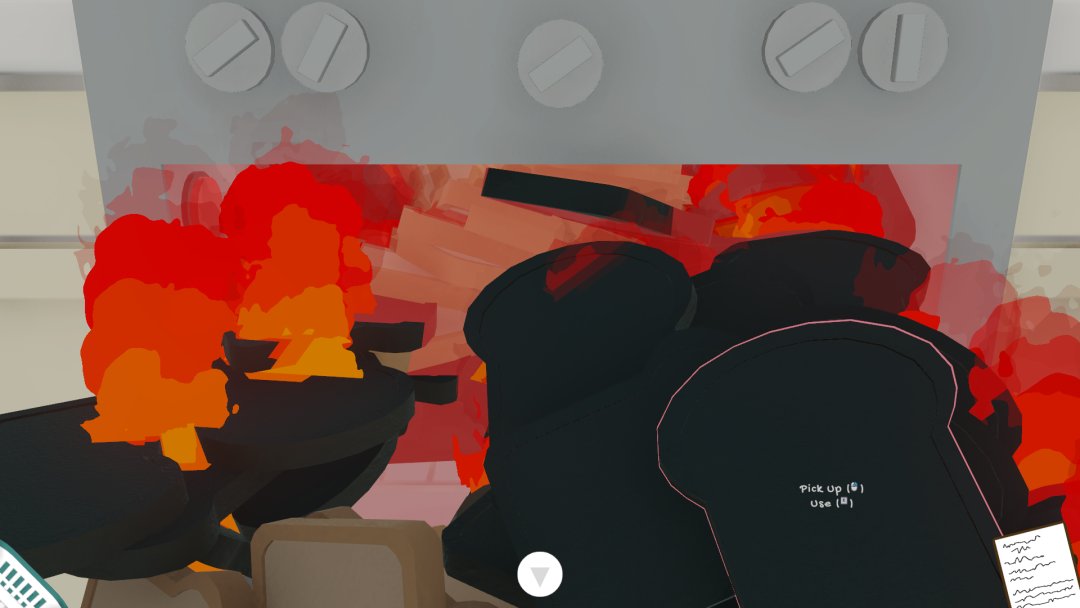 Toast on fire in oven