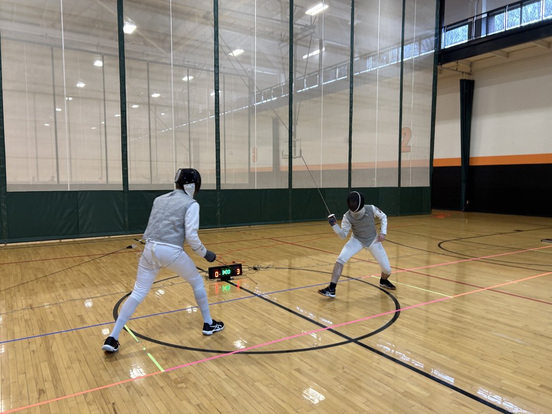 Two People Fencing