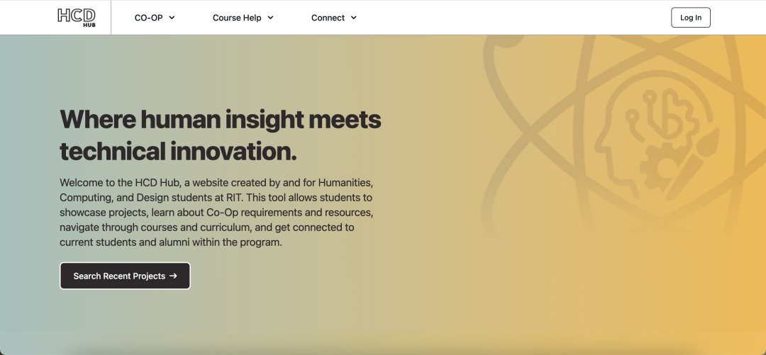 Screenshot of the HCD Hub website