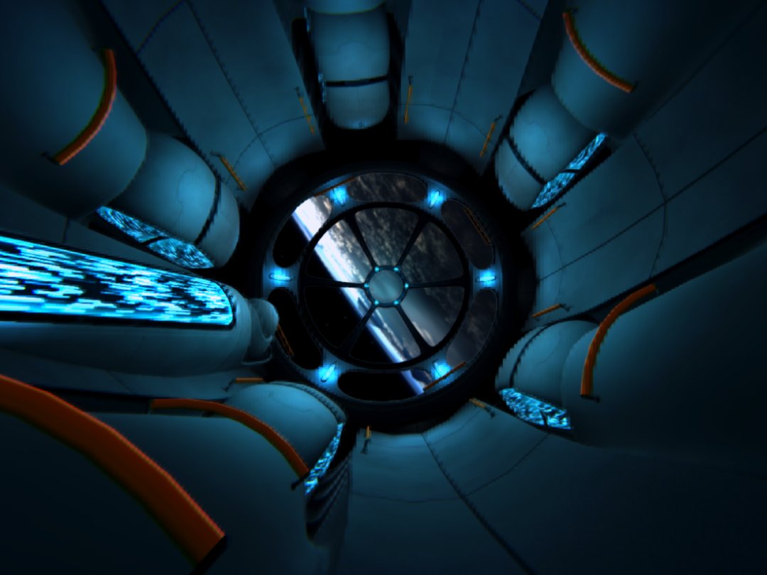 Cryo Room, looking down out the window into space