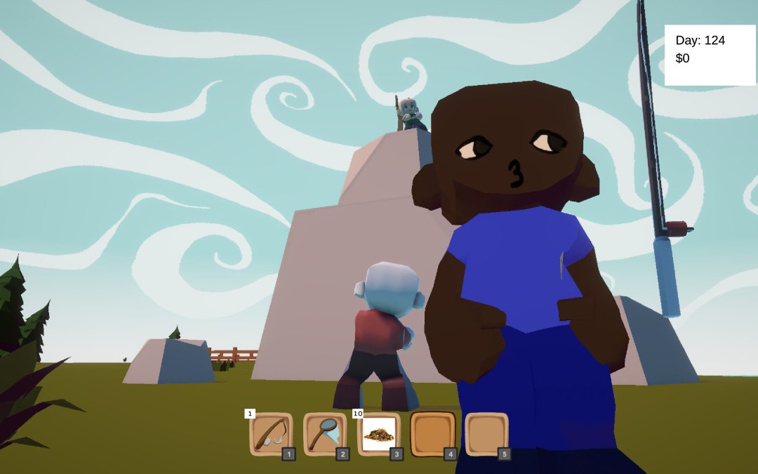 Players playing on mountain.
