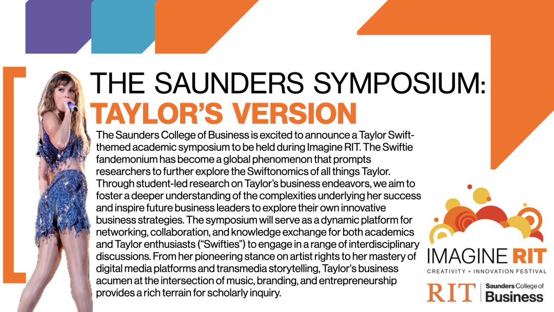 Image of Taylor Swift with an abstract of the symposium next to image