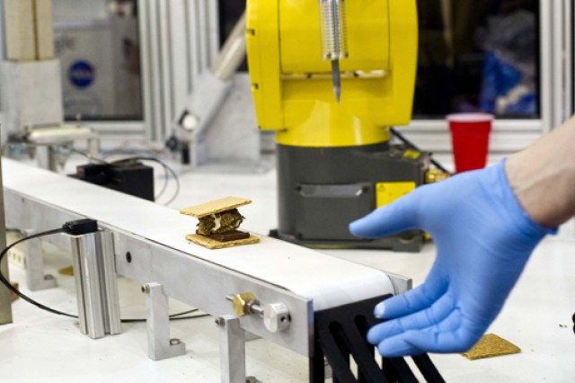 Smore on conveyer belt