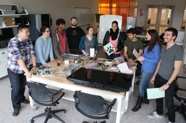 People gathered in classroom 