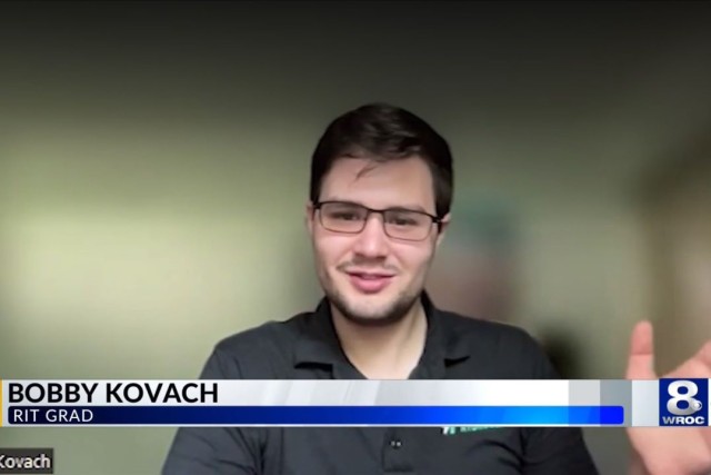 Bobby Kovach RIT Grad on a zoom call