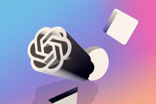 graphic with the Chat G P T logo as a 3 D object trying to fit into a round hole.