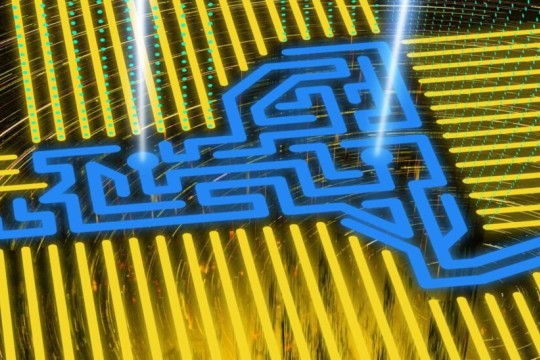 New York State shape on a microchip.