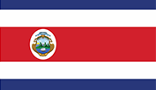 red blue and white flag with an icon