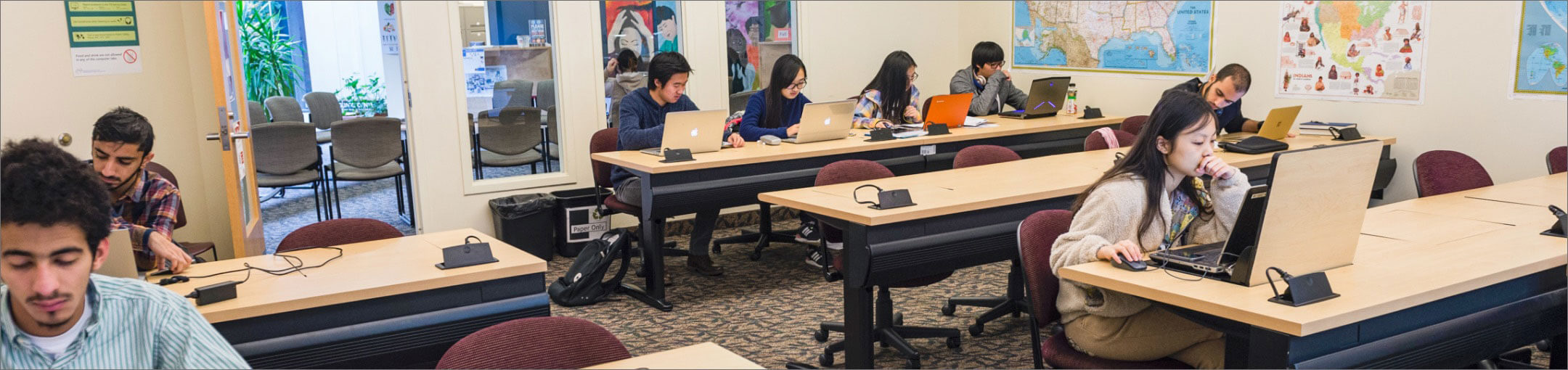 Students sitting at desks.