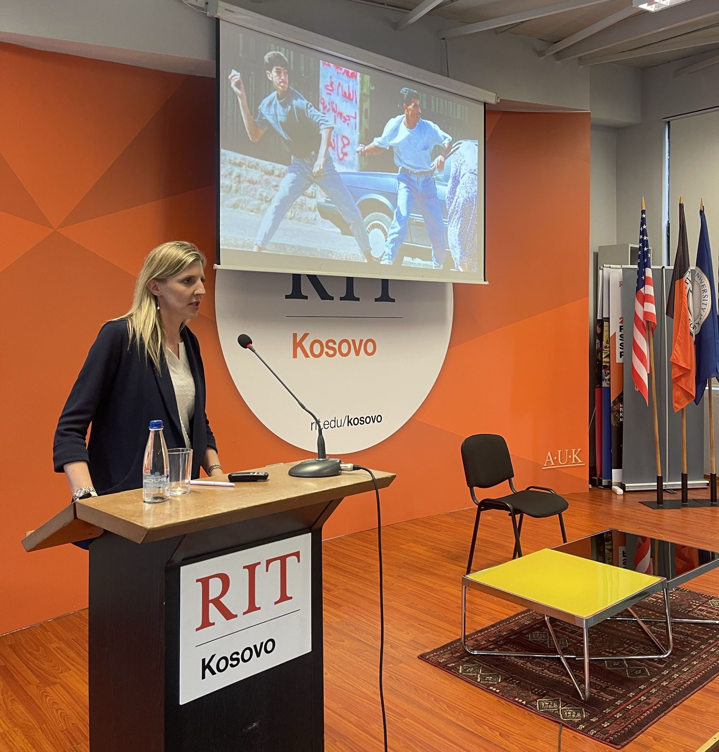 guest speaker Cynthia Cook at RIT Kosovo