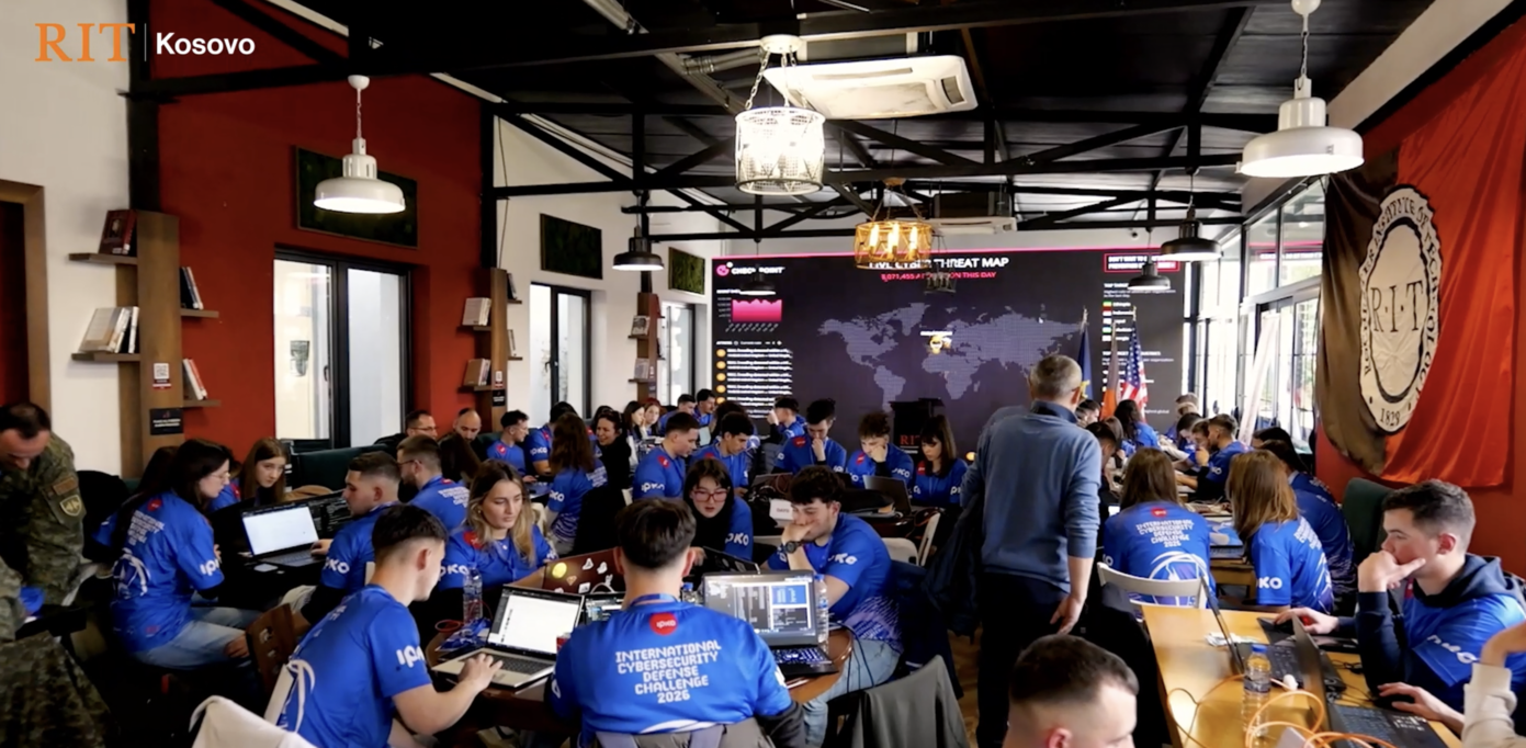 picture of the students of RIT and other universities in cybersecurity competition