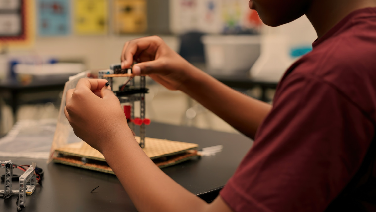 picture of the student during research