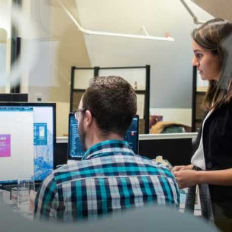 Student working in a lab