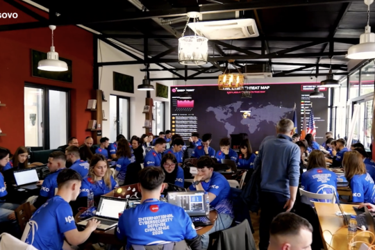 picture of the students of RIT and other universities in cybersecurity competition