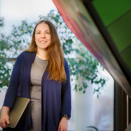 environmental portrait of professor Jeyhan Kartaltepe.