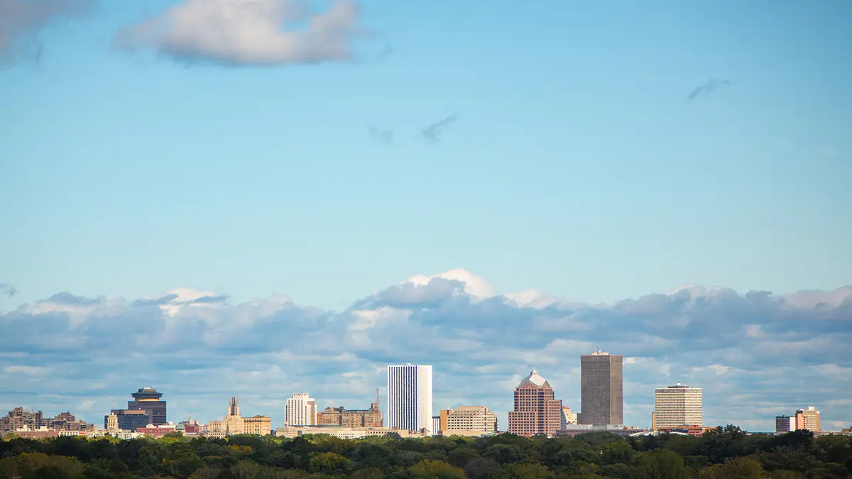 Rochester skyline during the day.