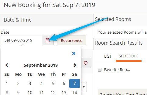 Screenshot of Date Picker