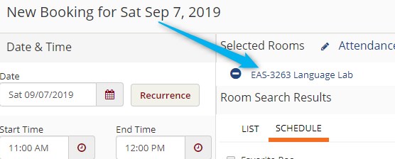 Screenshot of room verification
