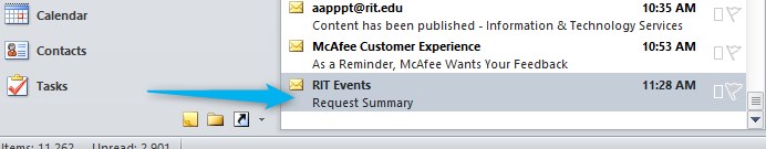 Screenshot of email confirmation