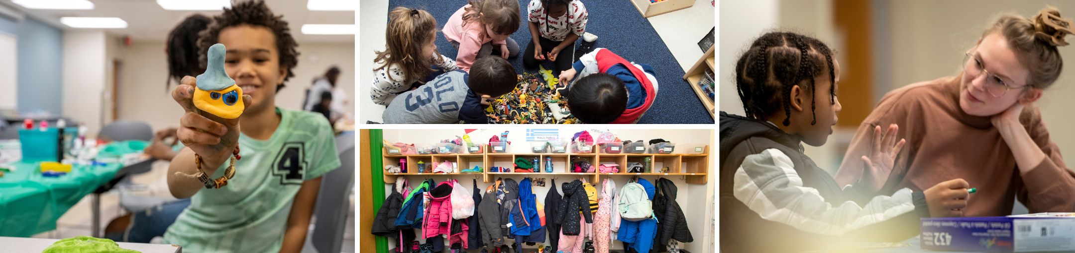 a montage of images of children in classroom settings