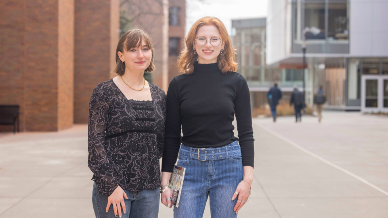 photo of two students who did a co-op project benefitting Poland