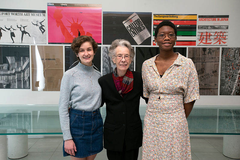 Dr. Mary Sullivan and 2022 student award winners Jolie Crunelle (left) and Uzoamaka 'Uzo' Ukekwe (right).