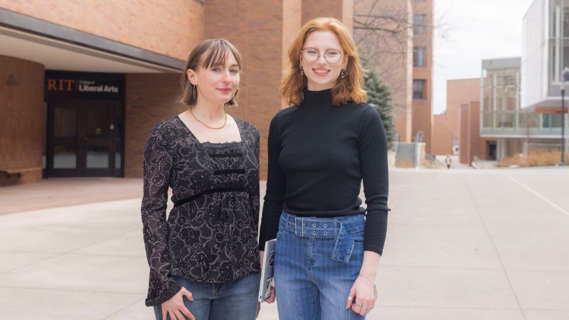olivia and natalie on the rit campus quarter mile