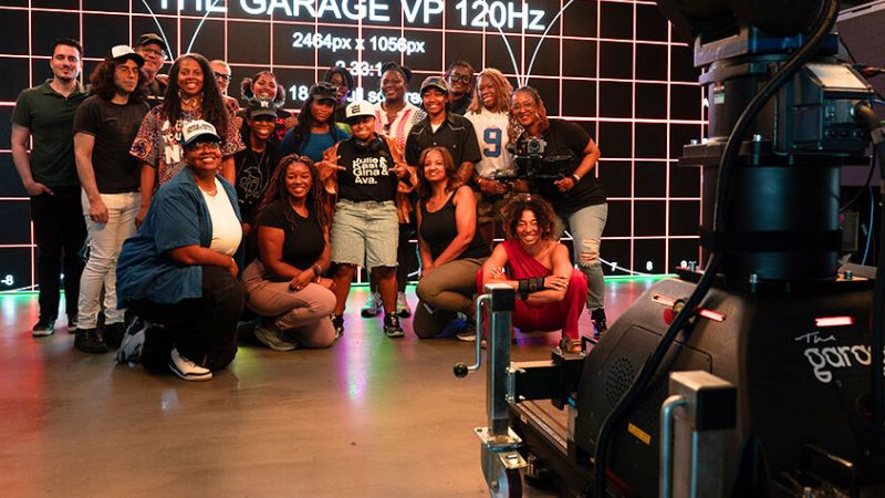 group of people in a cinema recording studio