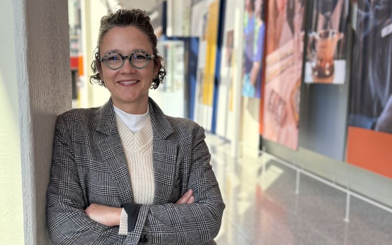 program director jessica hardin in the shed