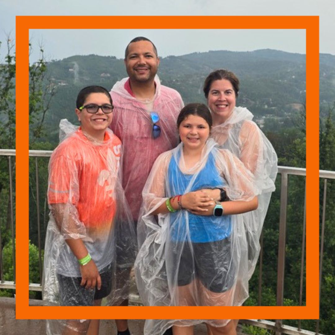 tina and her family during a family outing