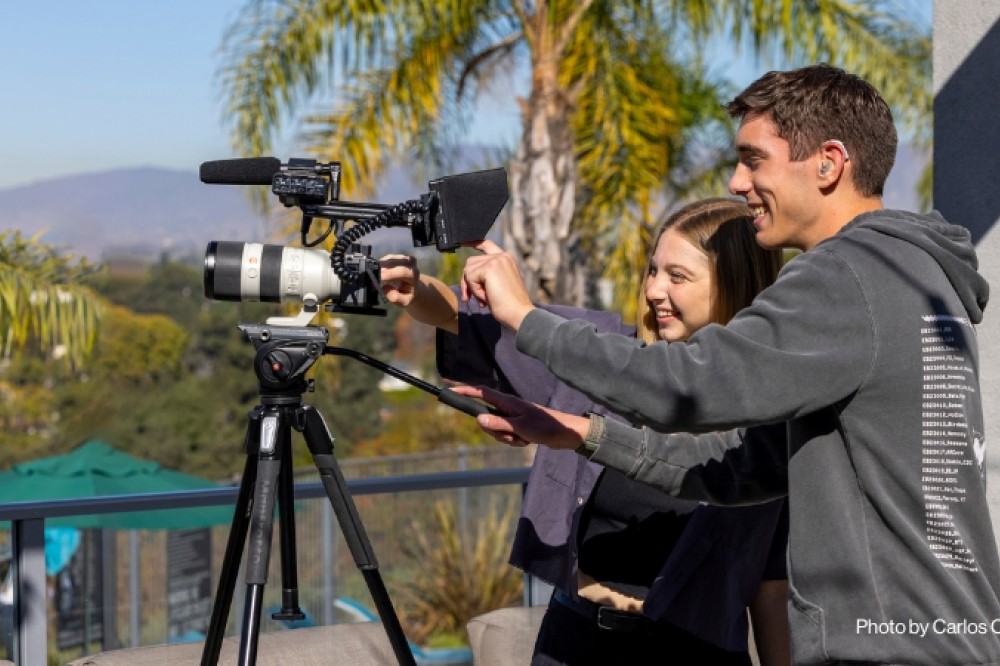 paige in LA learning to use a camera