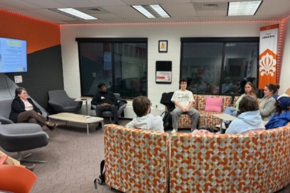 kathi wescott meeting with students